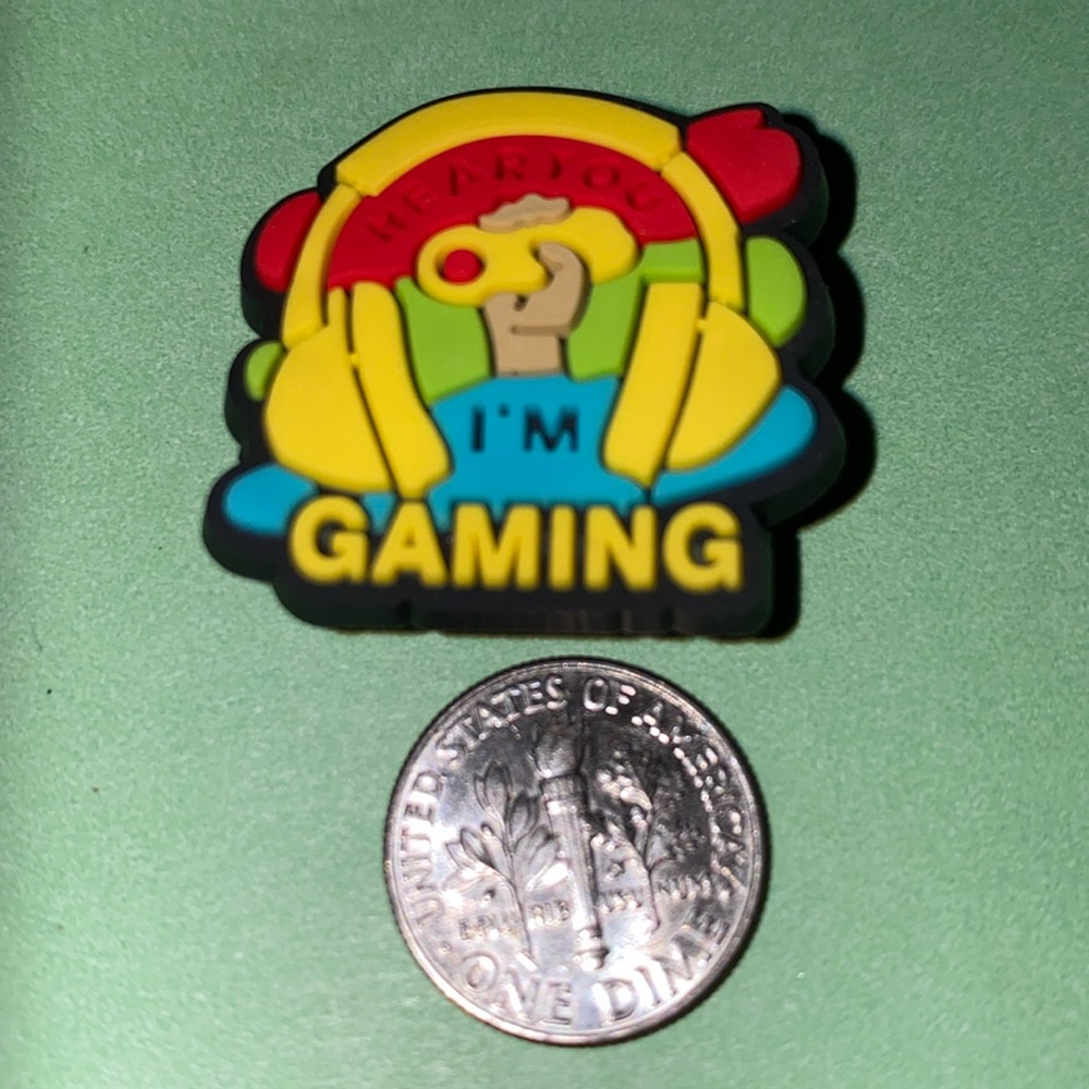 (10 for $15) I'M GAMING w/ 🎧 & Hand holding a Control Gamer Player Crocs Charms